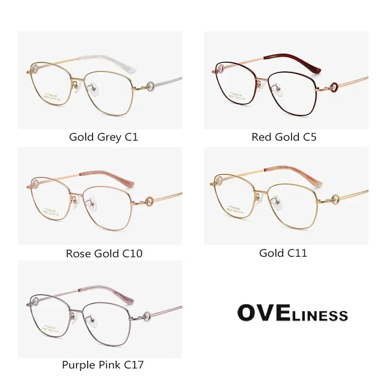 Women's Cat Eye Full Rim Titanium Prescription Glasses 196007 — view 5 | Rx Spectacle