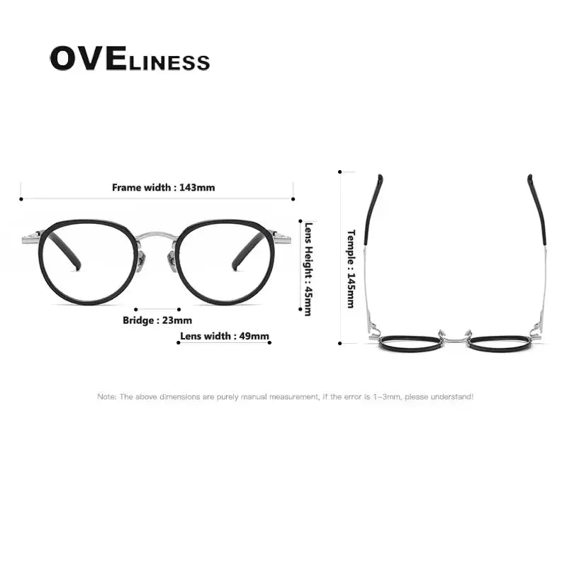 Unisex Oval Full Rim Titanium Prescription Glasses 43043 — view 3 | Rx Spectacle