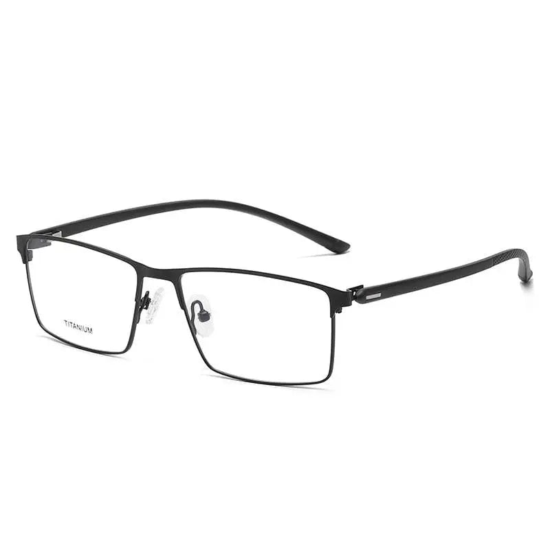 Unisex Square Full Rim Titanium Prescription Glasses P8837 — view 11 | Rx Spectacle
