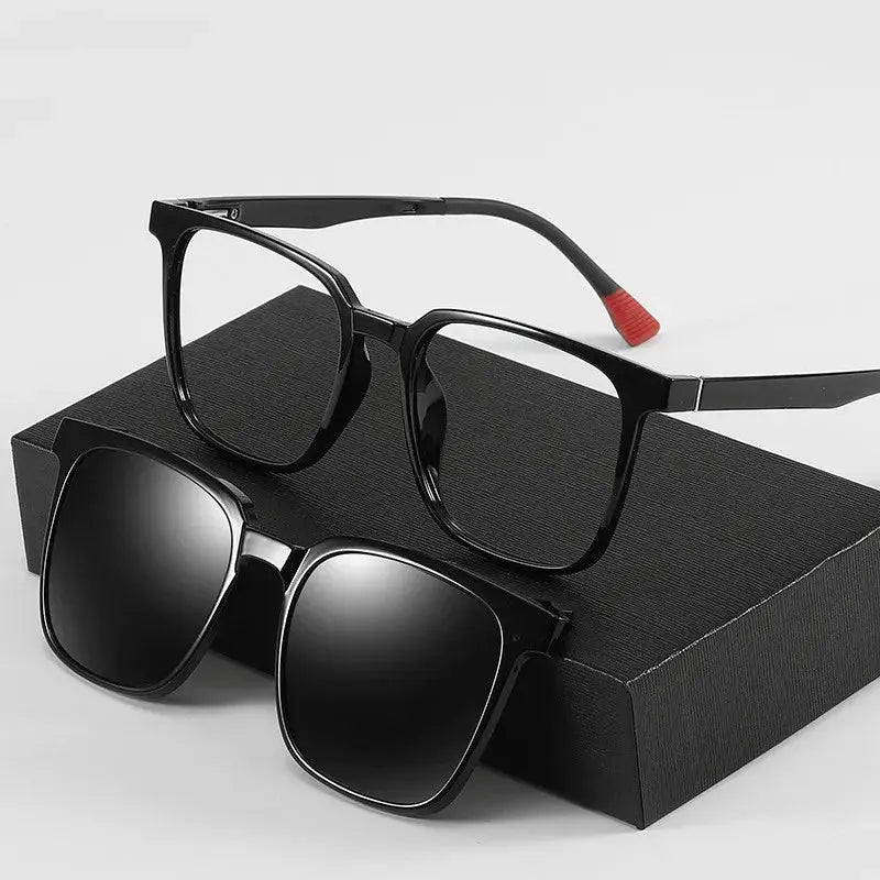 Unisex Square Full Rim Acetate Clip-On Prescription Glasses CX10 — view 2 | Rx Spectacle