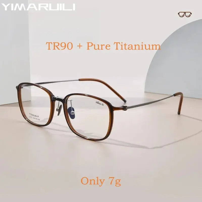 Unisex Square Full Rim Titanium Prescription Glasses L9112 — view 2 | Rx Spectacle