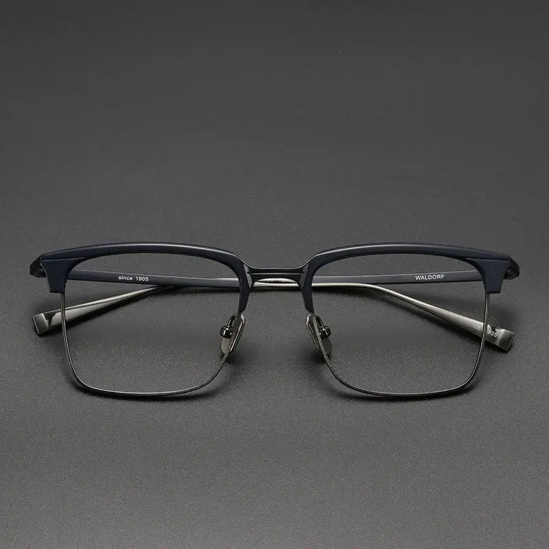 Unisex Square Full Rim Titanium Prescription Glasses 14242 — view 3 | Rx Spectacle
