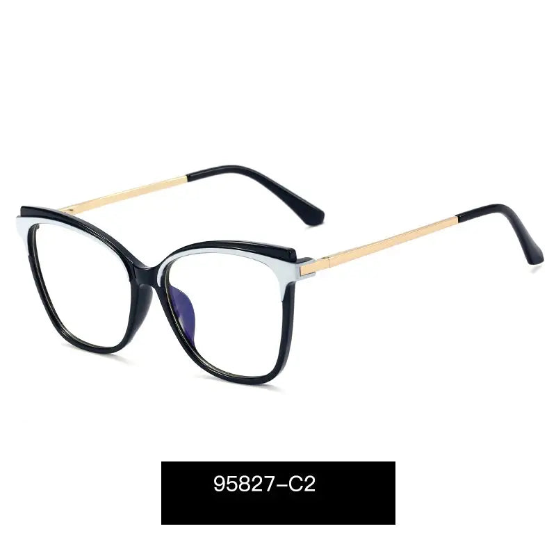 Women's Cat Eye Full Rim Alloy Prescription Glasses 95827 — view 4 | Rx Spectacle