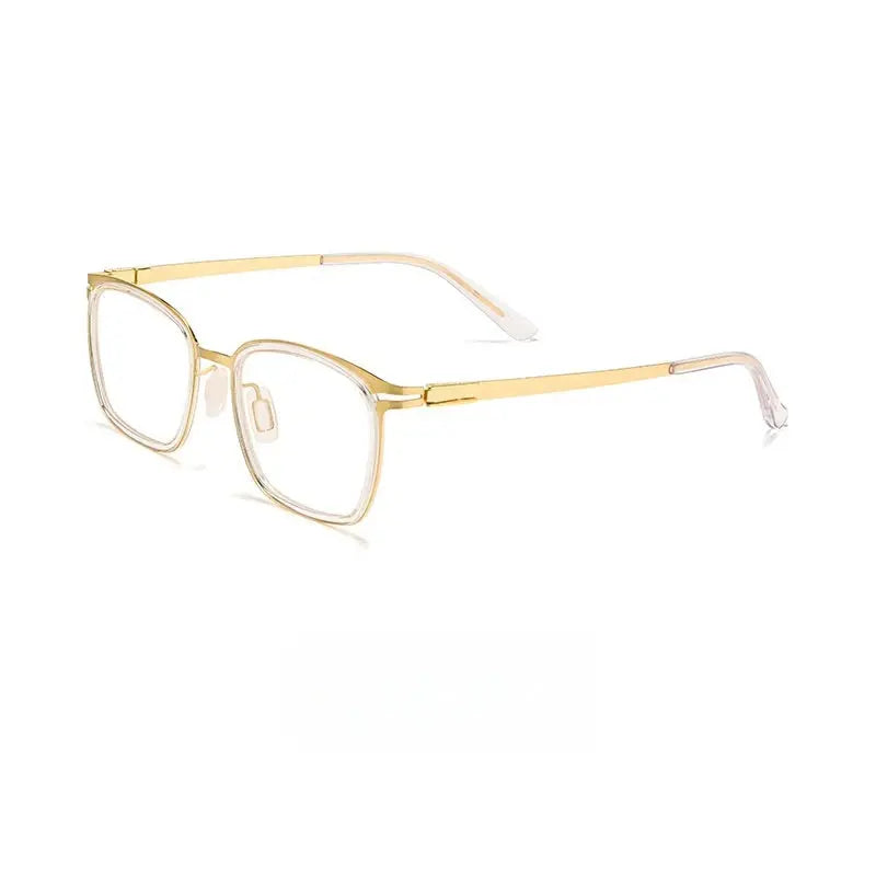 Unisex Square Full Rim Titanium Prescription Glasses Y7910 — view 12 | Rx Spectacle