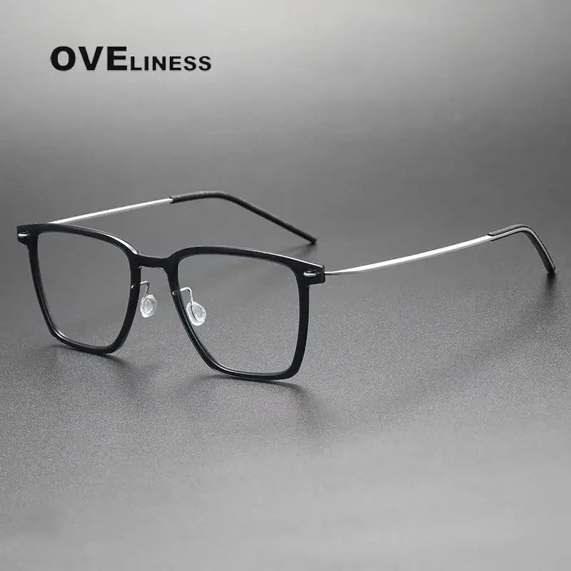 Women's Square Full Rim Titanium Prescription Glasses 16554 — view 3 | Rx Spectacle