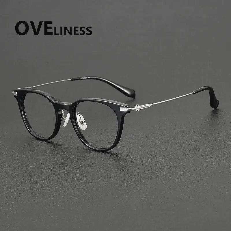 Unisex Oval Full Rim Titanium Prescription Glasses 90002 — view 6 | Rx Spectacle