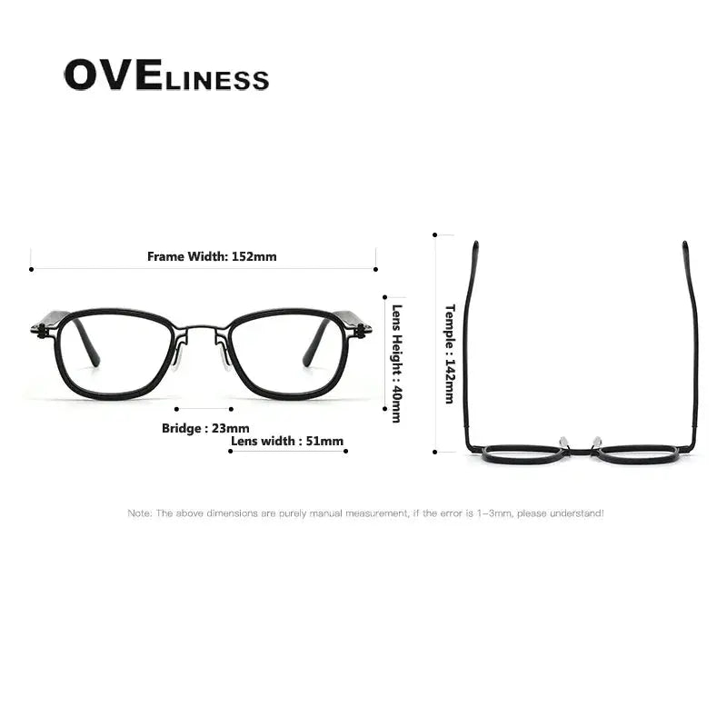 Unisex Square Full Rim Titanium Oversized Prescription Glasses 395861 — view 2 | Rx Spectacle