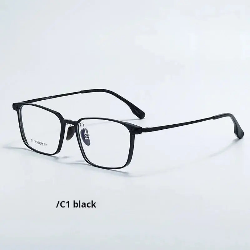 Unisex Square Full Rim Titanium Prescription Glasses 720265 — view 7 | Rx Spectacle