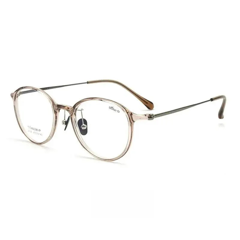 Unisex Round Full Rim Titanium Prescription Glasses L9108y — view 8 | Rx Spectacle