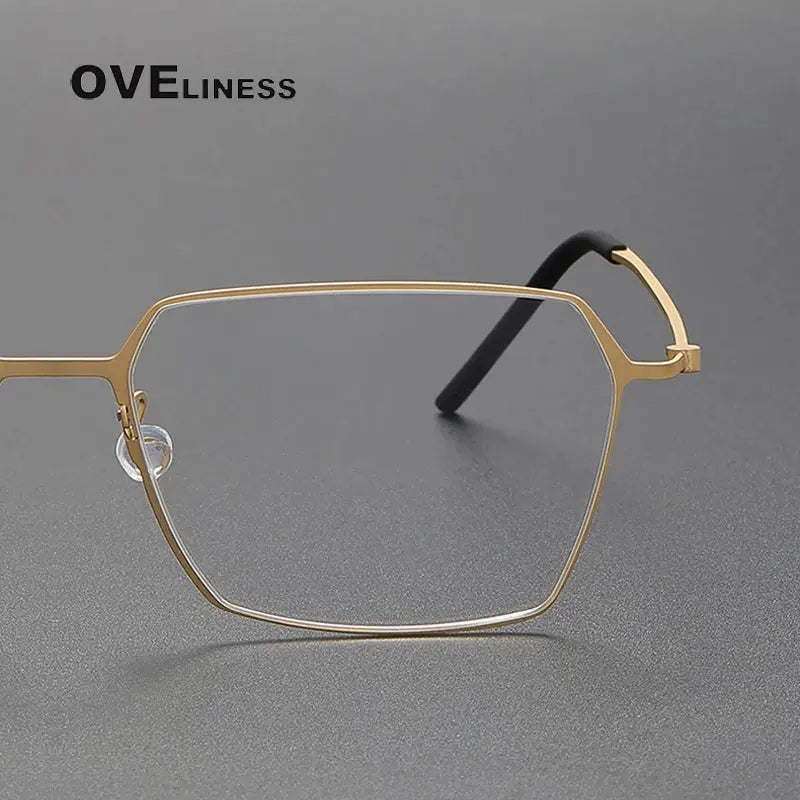 Unisex Square Full Rim Titanium Flat Top Prescription Glasses O5514 — view 3 | Rx Spectacle