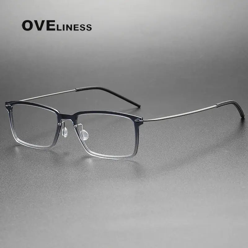 Unisex Square Full Rim Titanium Prescription Glasses 396528 — view 3 | Rx Spectacle