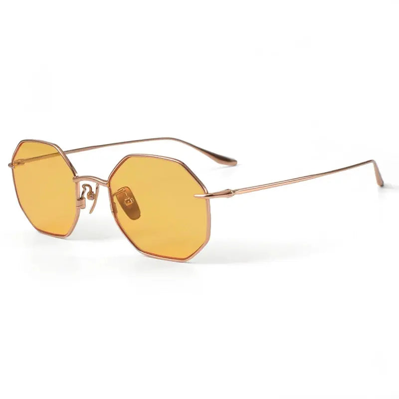 Unisex Polygon Full Rim Titanium Flat Top Prescription Glasses 22174 — view 4 | Rx Spectacle