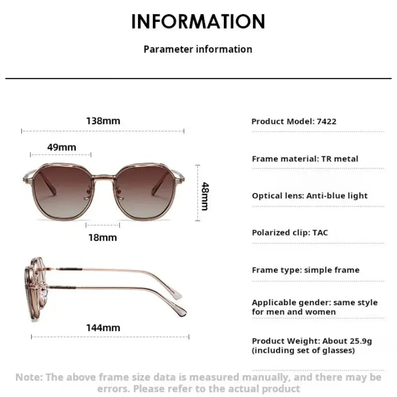 Women's Polygon Full Rim TR90 Clip-On Prescription Glasses 727422 — view 2 | Rx Spectacle