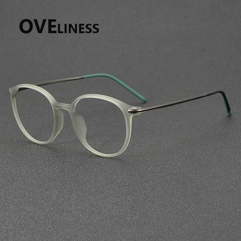 Women's Round Full Rim Titanium Prescription Glasses 72352 — view 5 | Rx Spectacle