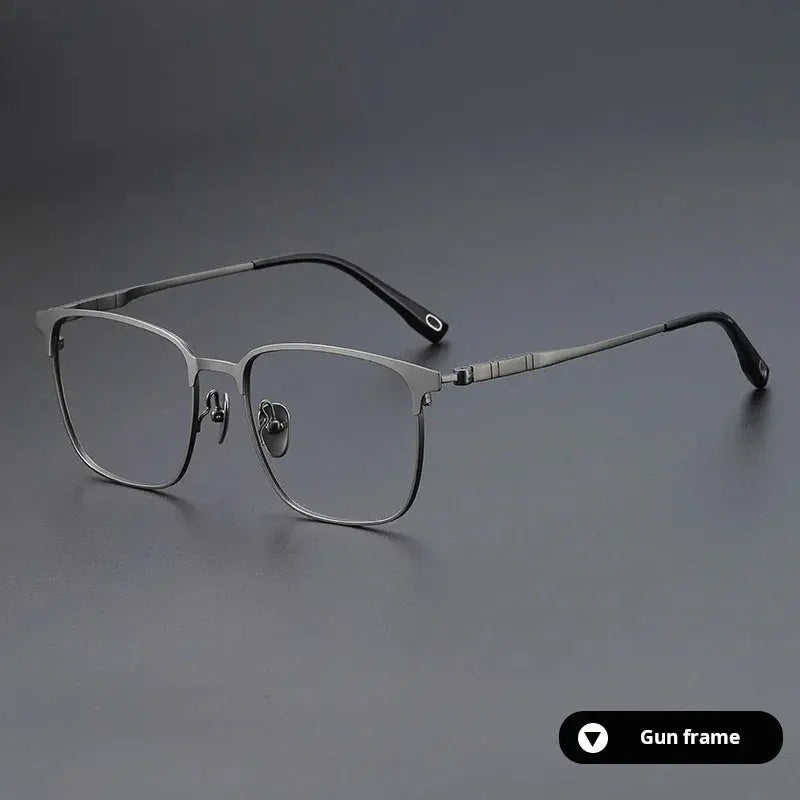 Unisex Square Full Rim Titanium Oversized Prescription Glasses 770806 — view 6 | Rx Spectacle