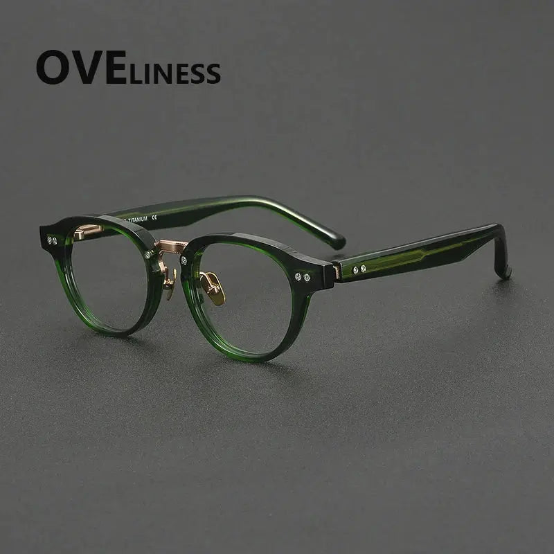 Unisex Oval Full Rim Acetate Prescription Glasses 369150 — view 4 | Rx Spectacle