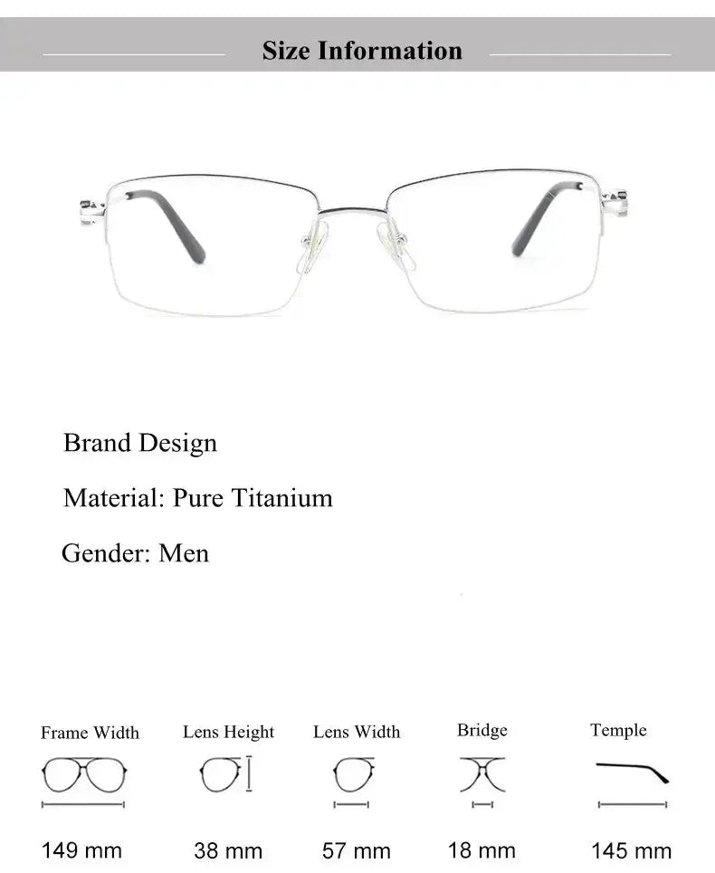Men's Square Semi-Rimless Titanium Prescription Glasses 310319 — view 2 | Rx Spectacle