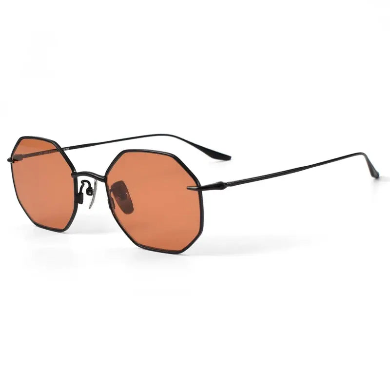 Unisex Polygon Full Rim Titanium Flat Top Prescription Glasses 22174 — view 3 | Rx Spectacle