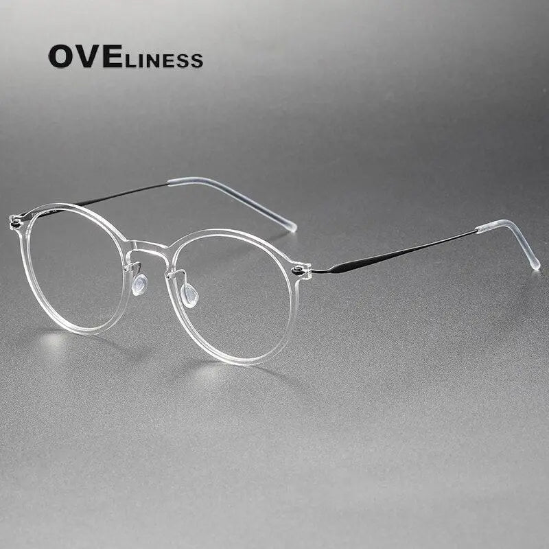 Unisex Round Full Rim Titanium Prescription Glasses 6541 — view 5 | Rx Spectacle