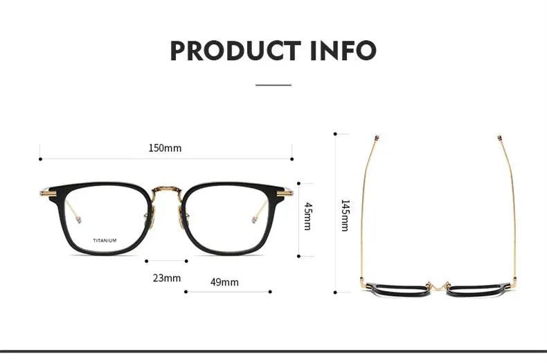 Unisex Square Full Rim Titanium Oversized Prescription Glasses 396905 — view 2 | Rx Spectacle
