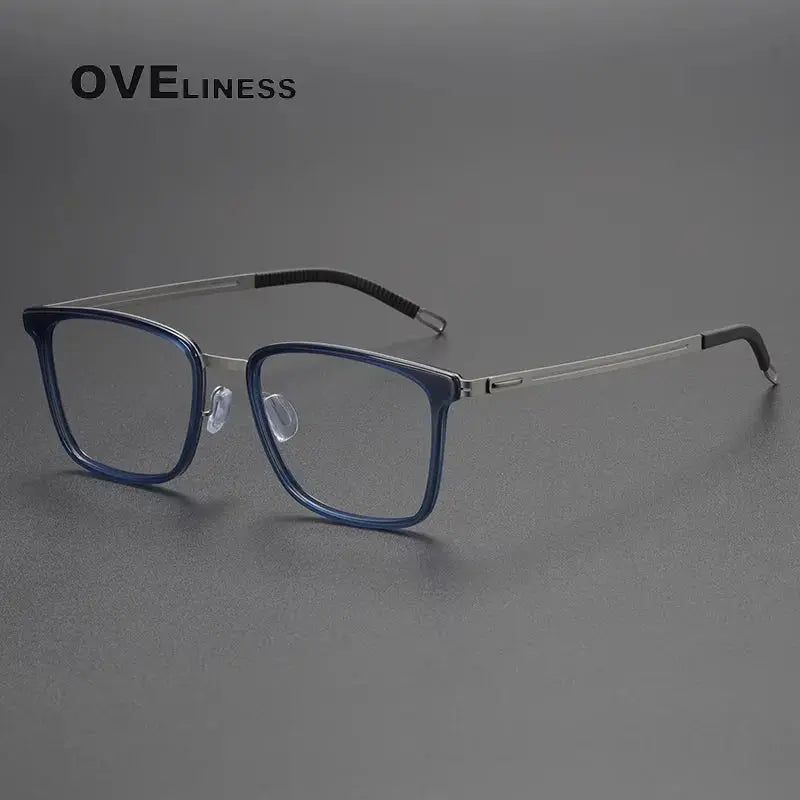 Unisex Square Full Rim Titanium Prescription Glasses 82235 — view 5 | Rx Spectacle
