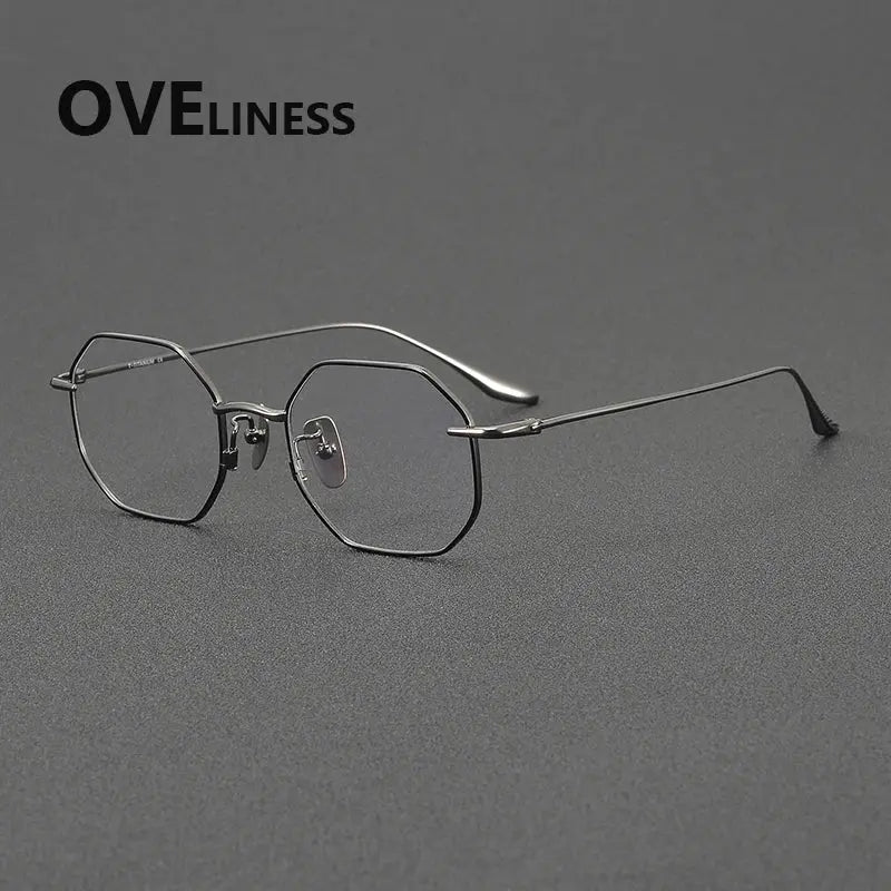 Women's Square Full Rim Titanium Prescription Glasses 62174 — view 7 | Rx Spectacle