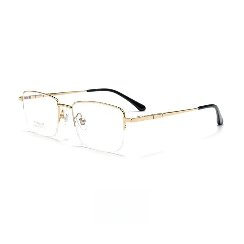 Women's Square Semi-Rimless Titanium Prescription Glasses 69902 — view 3 | Rx Spectacle