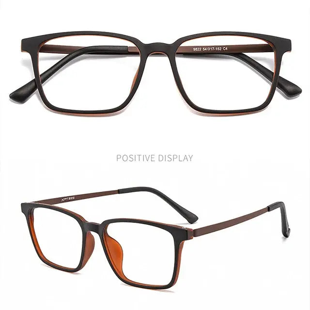 Unisex Square Full Rim Titanium Reading Glasses 8922 — view 7 | Rx Spectacle