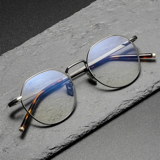Unisex Polygon Full Rim Titanium Prescription Glasses 14919 — view 1 | Rx Spectacle