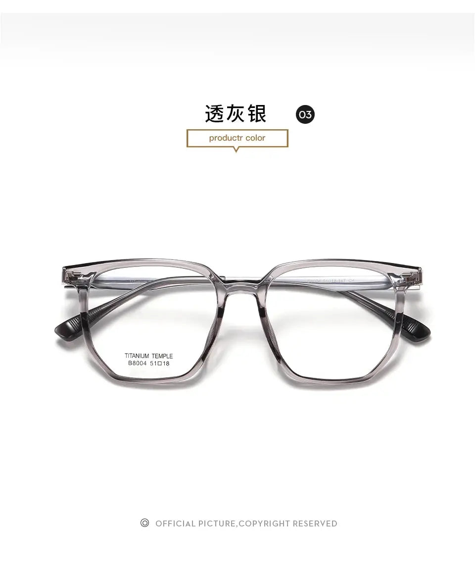 Unisex Square Full Rim Plastic Prescription Glasses 8004 — view 5 | Rx Spectacle