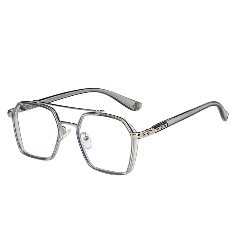 Unisex Square Full Rim Titanium Double Bridge Prescription Glasses 0039 — view 9 | Rx Spectacle