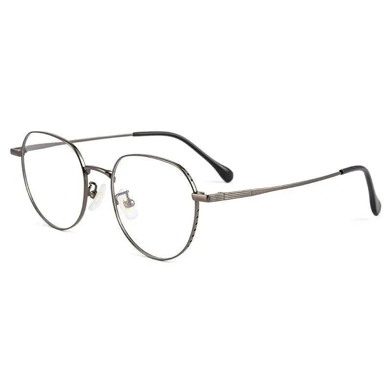 Men's Round Full Rim Titanium Prescription Glasses K5056bsf — view 5 | Rx Spectacle