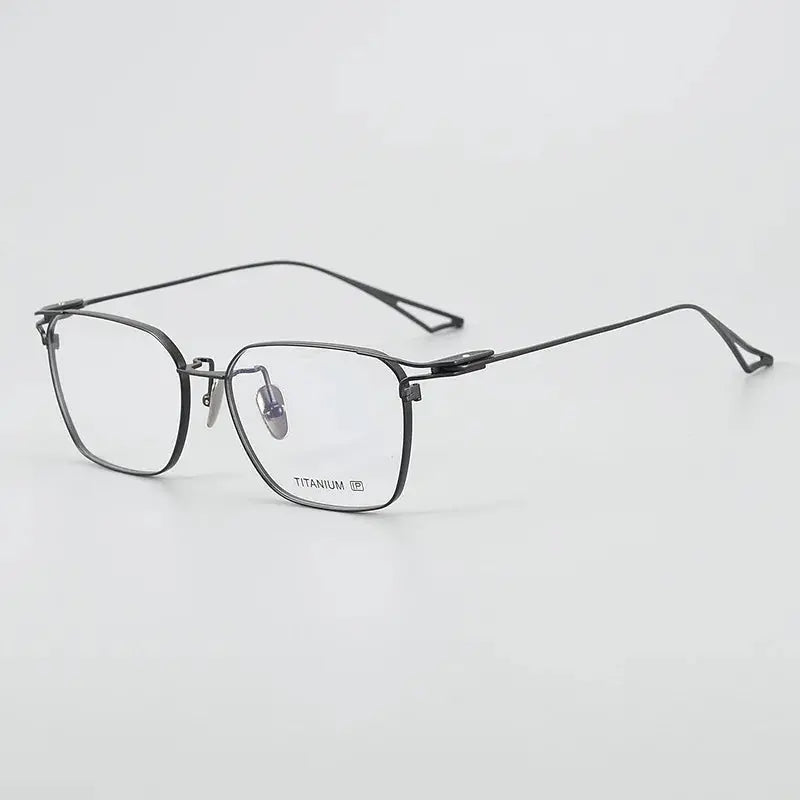 Men's Square Full Rim Titanium Prescription Glasses 15017 — view 5 | Rx Spectacle