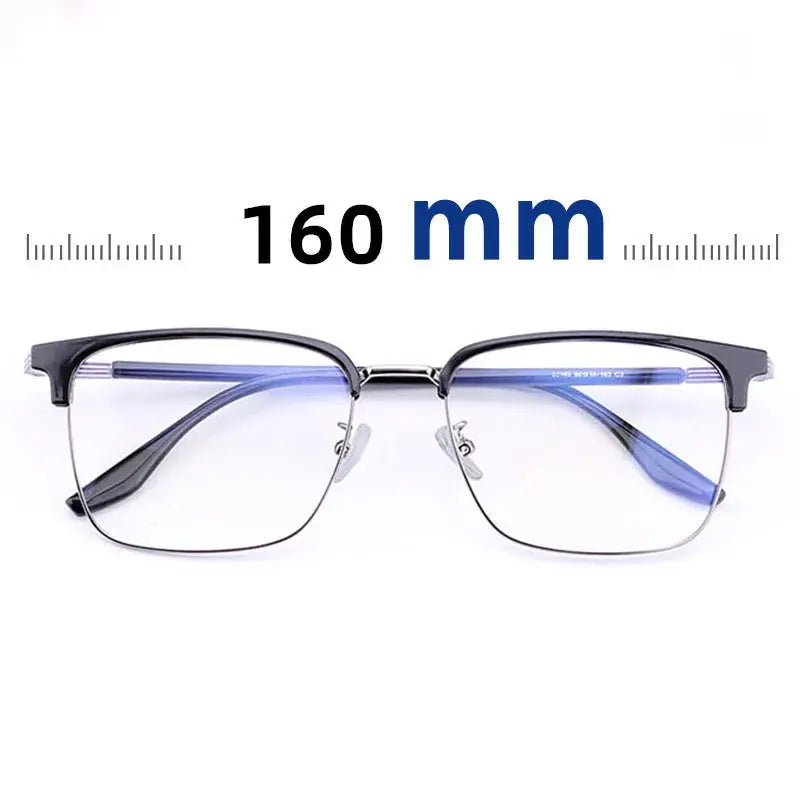 Men's Square Full Rim Titanium Oversized Prescription Glasses 952102 — view 3 | Rx Spectacle
