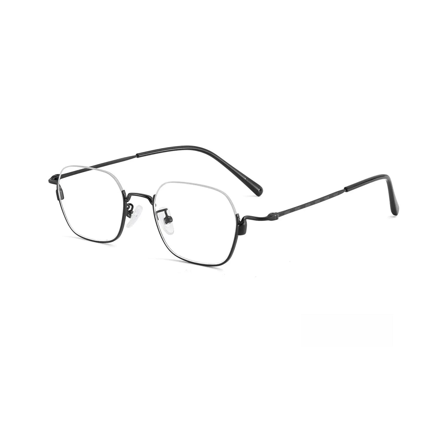 Unisex Square Semi-Rimless Alloy Prescription Glasses 34907 — view 7 | Rx Spectacle