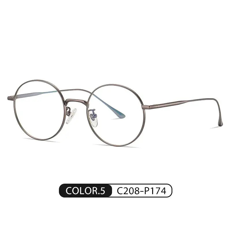 Women's Round Full Rim Titanium Prescription Glasses 913677 — view 8 | Rx Spectacle