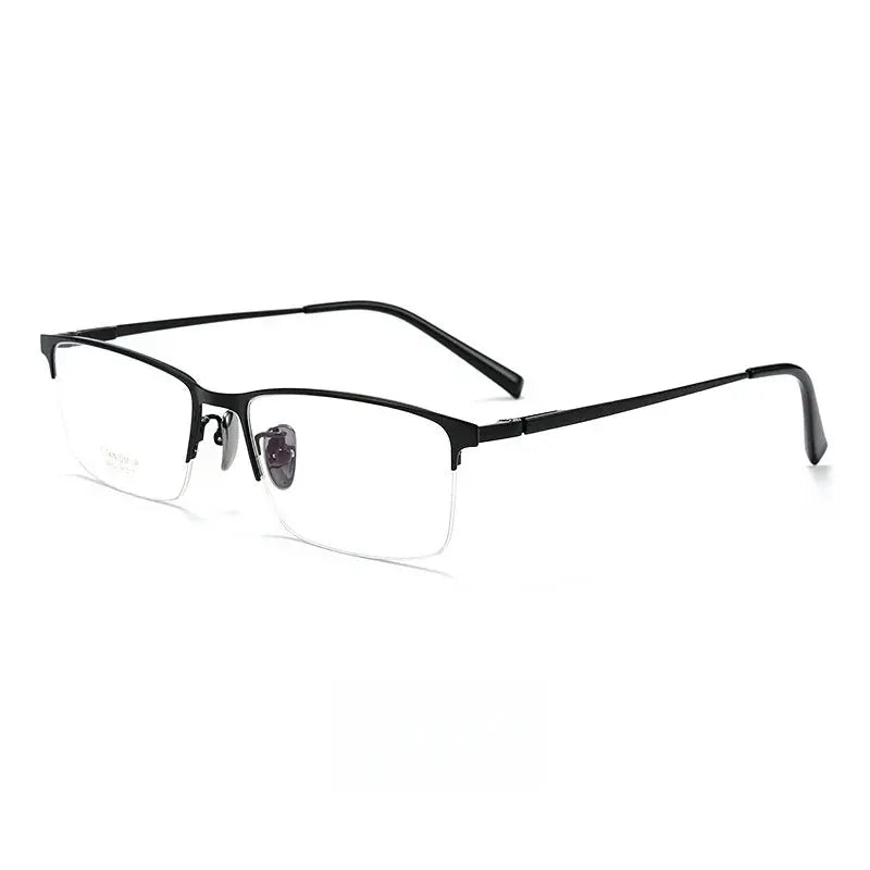 Men's Square Semi-Rimless Titanium Prescription Glasses 26002 — view 6 | Rx Spectacle