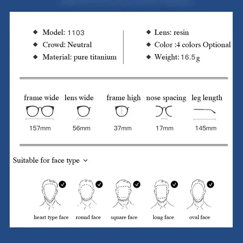 Unisex Square Semi-Rimless Titanium Oversized Prescription Glasses 11039 — view 2 | Rx Spectacle