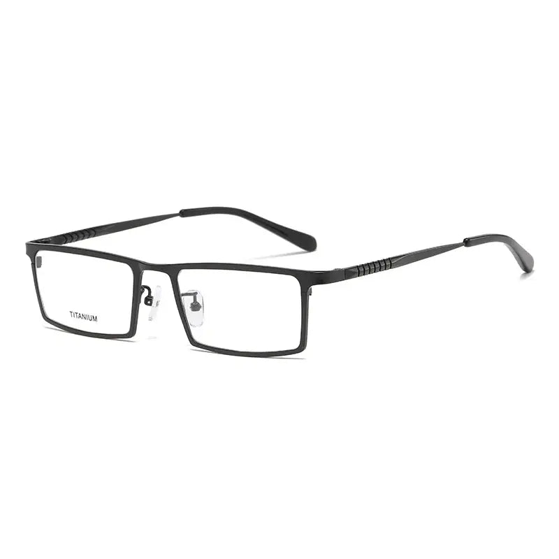 Men's Square Full Rim Titanium Prescription Glasses P8808 — view 9 | Rx Spectacle