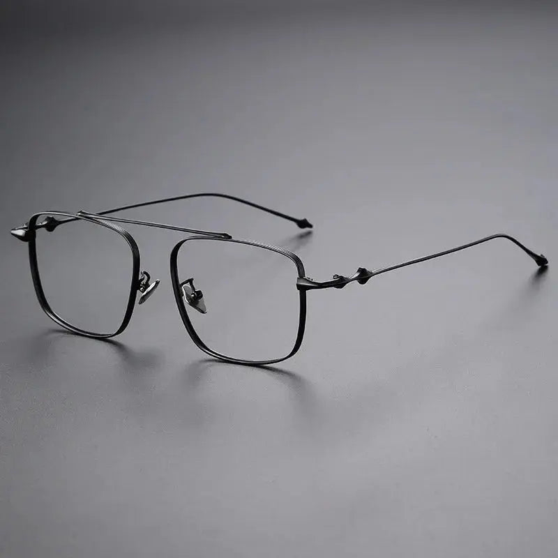 Men's Square Full Rim Titanium Oversized Prescription Glasses 31910 — view 3 | Rx Spectacle