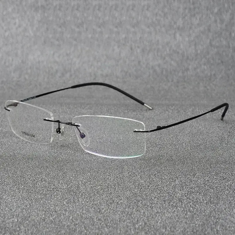 Women's Square Rimless Titanium Prescription Glasses 96210 — view 5 | Rx Spectacle