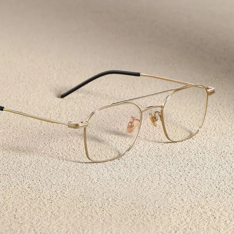 Women's Square Full Rim Titanium Double Bridge Prescription Glasses 382149 — view 1 | Rx Spectacle