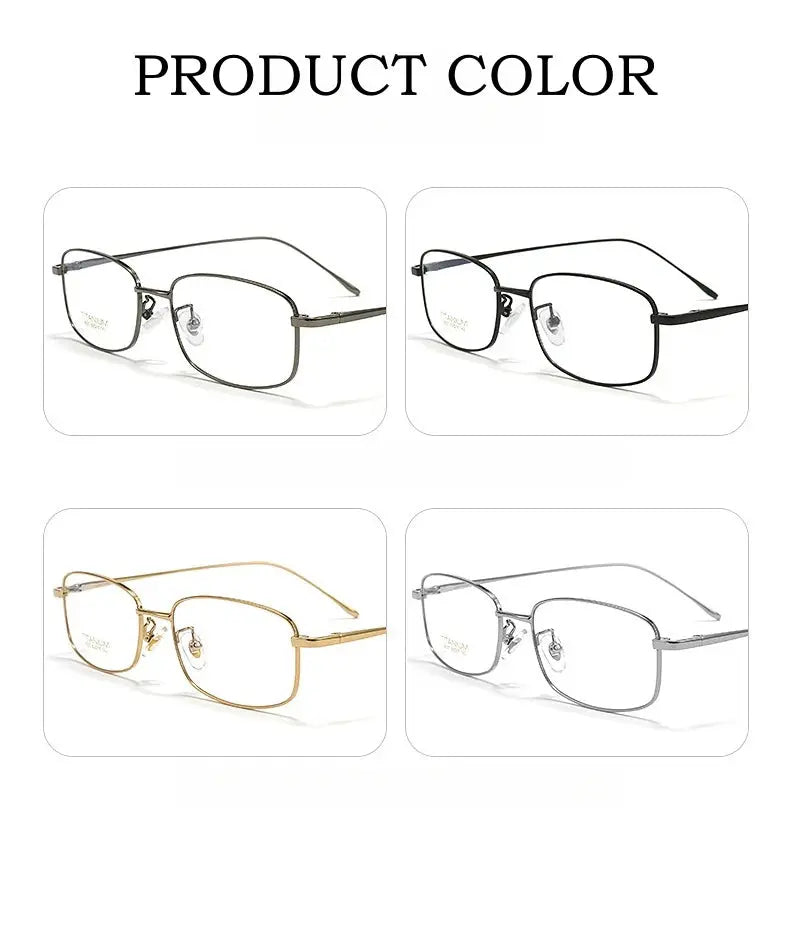 Men's Square Full Rim Titanium Prescription Glasses Y8027 — view 9 | Rx Spectacle