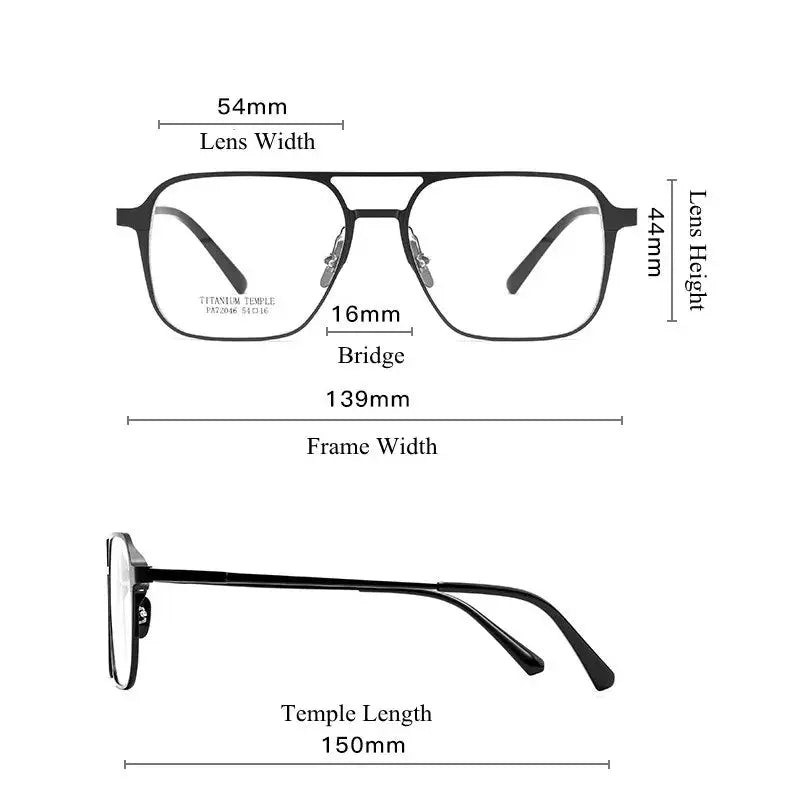 Unisex Square Full Rim Titanium Prescription Glasses 372046 — view 2 | Rx Spectacle
