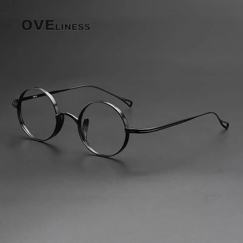 Unisex Round Full Rim Titanium Prescription Glasses 10518 — view 5 | Rx Spectacle