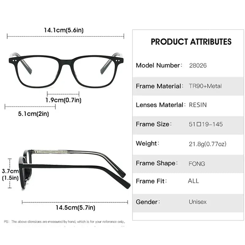 Unisex Square Full Rim TR90 Reading Glasses 28026 — view 2 | Rx Spectacle