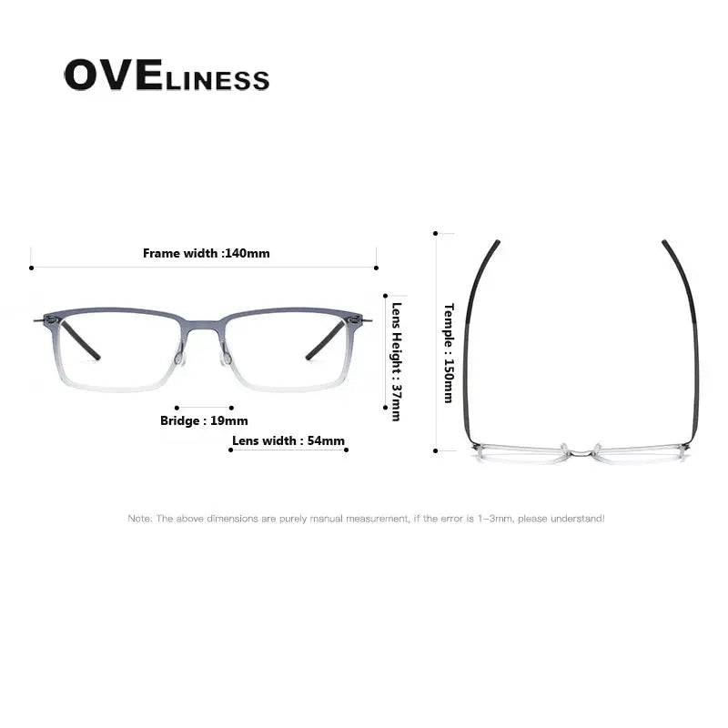 Unisex Square Full Rim Titanium Prescription Glasses 396528 — view 2 | Rx Spectacle