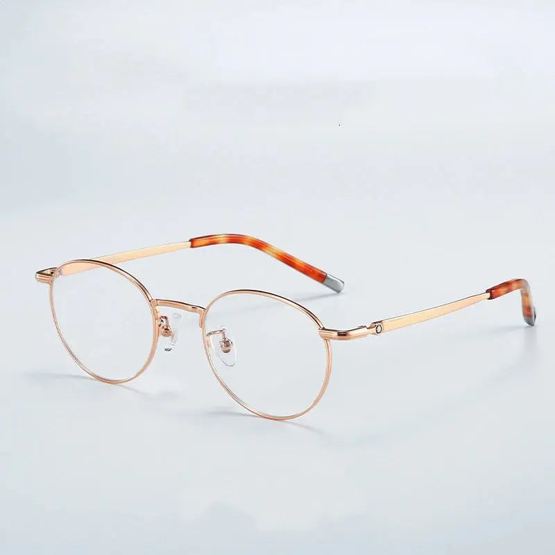 Women's Round Full Rim Titanium Prescription Glasses 905277 — view 7 | Rx Spectacle