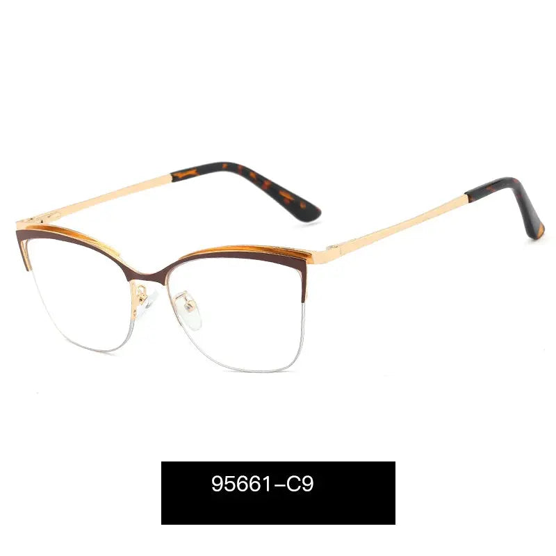 Women's Cat Eye Full Rim Alloy Prescription Glasses 95661 — view 7 | Rx Spectacle