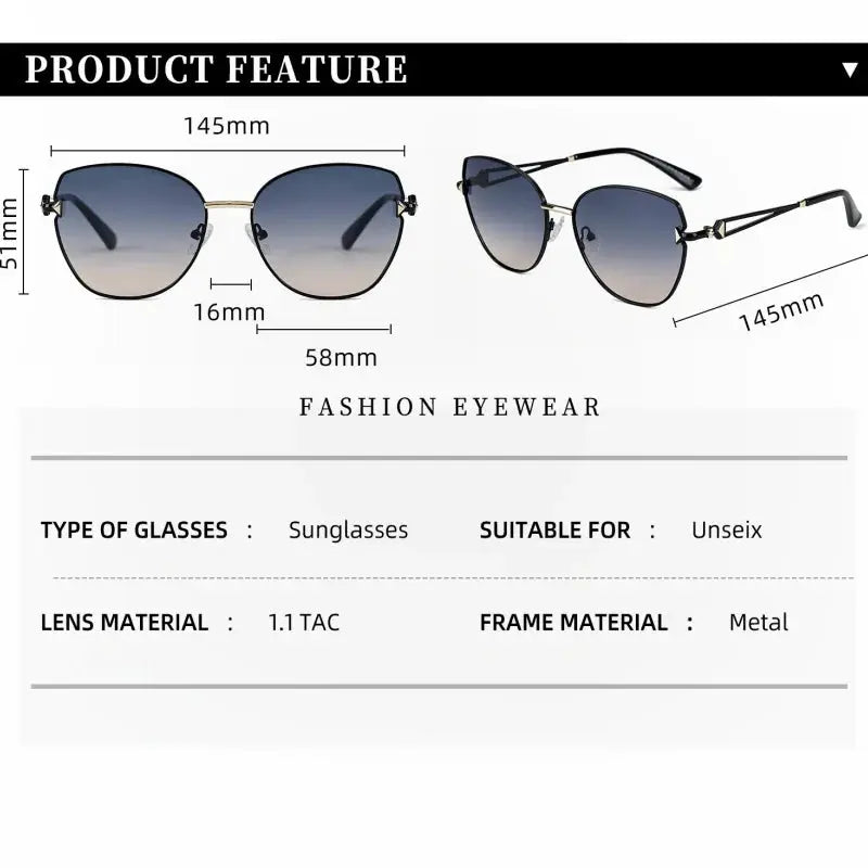 Women's Cat Eye Full Rim Alloy Prescription Glasses 33123 — view 2 | Rx Spectacle